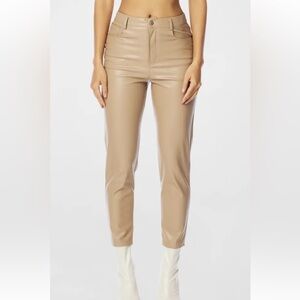 NWT LBLC The Label Taupe Robin Faux Leather Pants